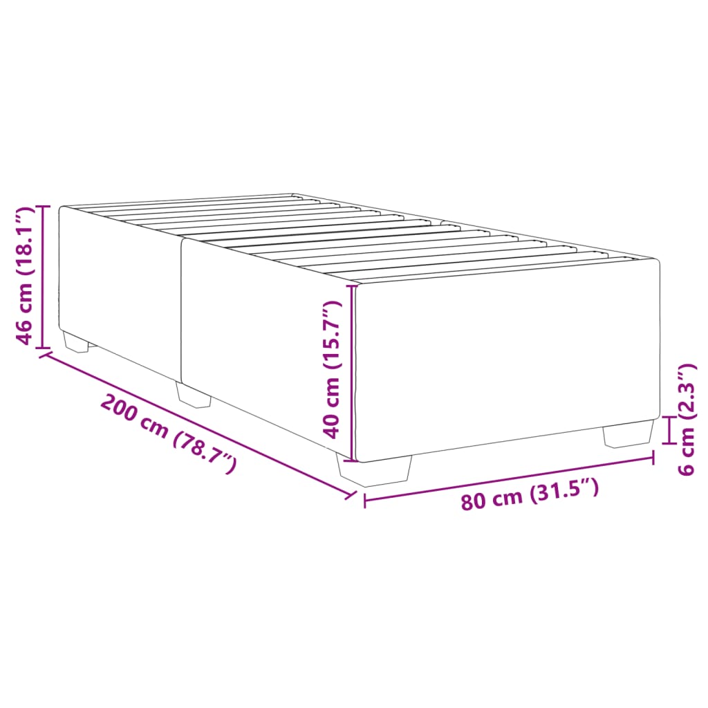 vidaXL Okvir za krevet bijeli 80 x 200 cm od umjetne kože