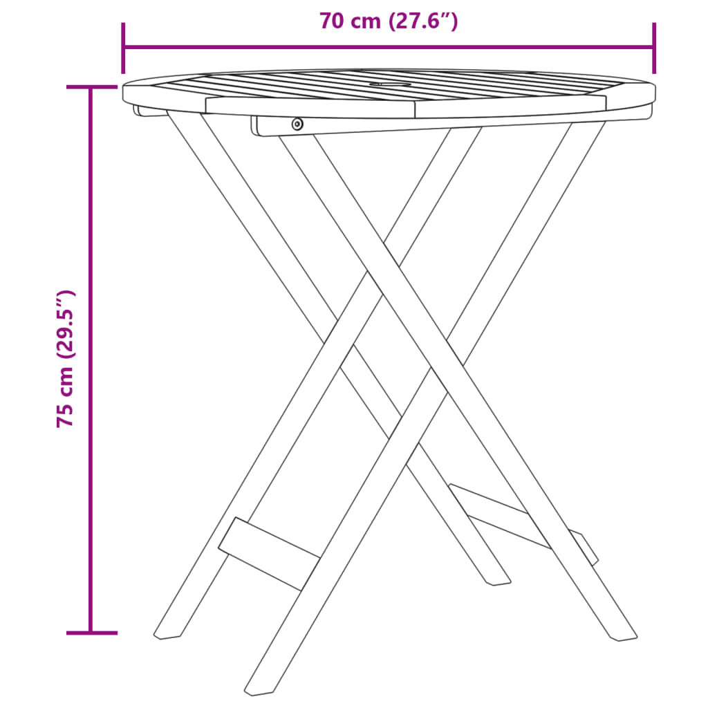 vidaXL 3-dijelni bistro set od poliratana i masivnog drva crni