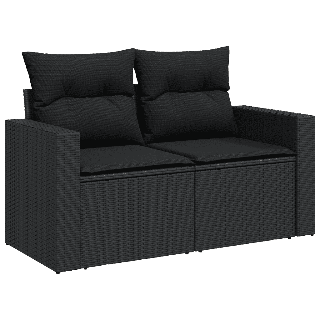 vidaXL 11-dijelni set vrtnih sofa od poliratana s jastucima crni