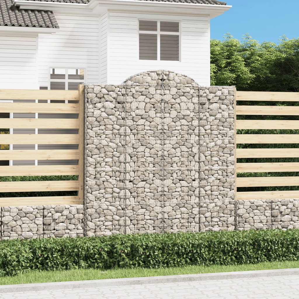 vidaXL Lučne gabionske košare 4 kom 200x50x220/240cm pocinčano željezo