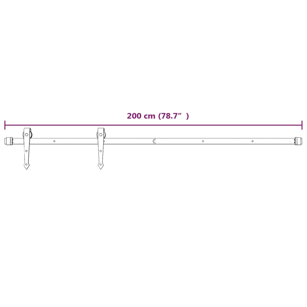 vidaXL Klizna vrata s priborom za montažu 85 x 210 cm masivna borovina