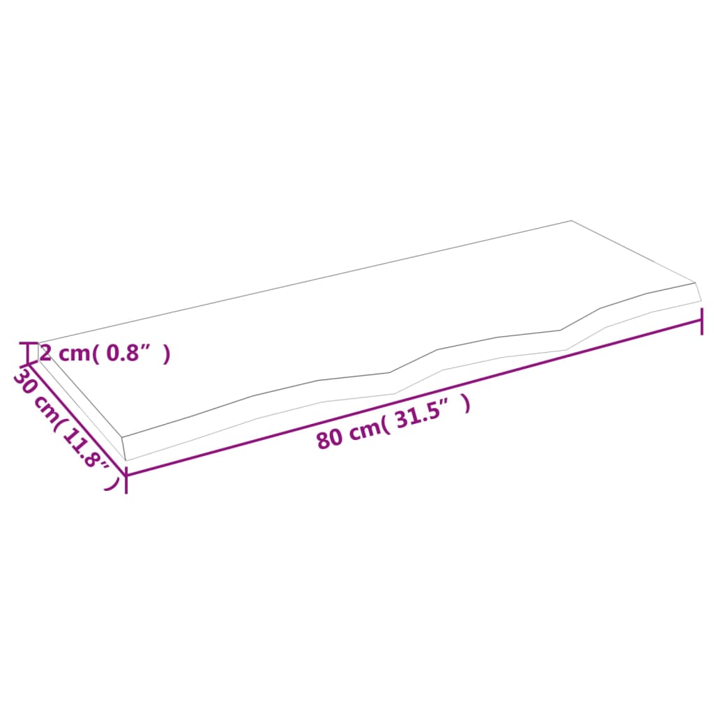 vidaXL Zidna polica tamnosmeđa 80x30x2 cm od obrađene hrastovine