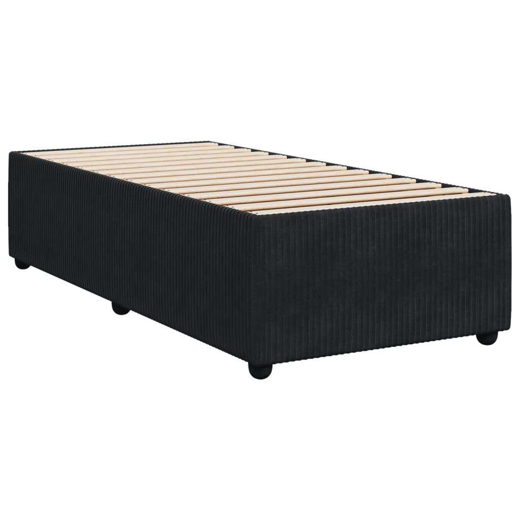 vidaXL Box spring krevet s madracem crni 90x190 cm baršunasti