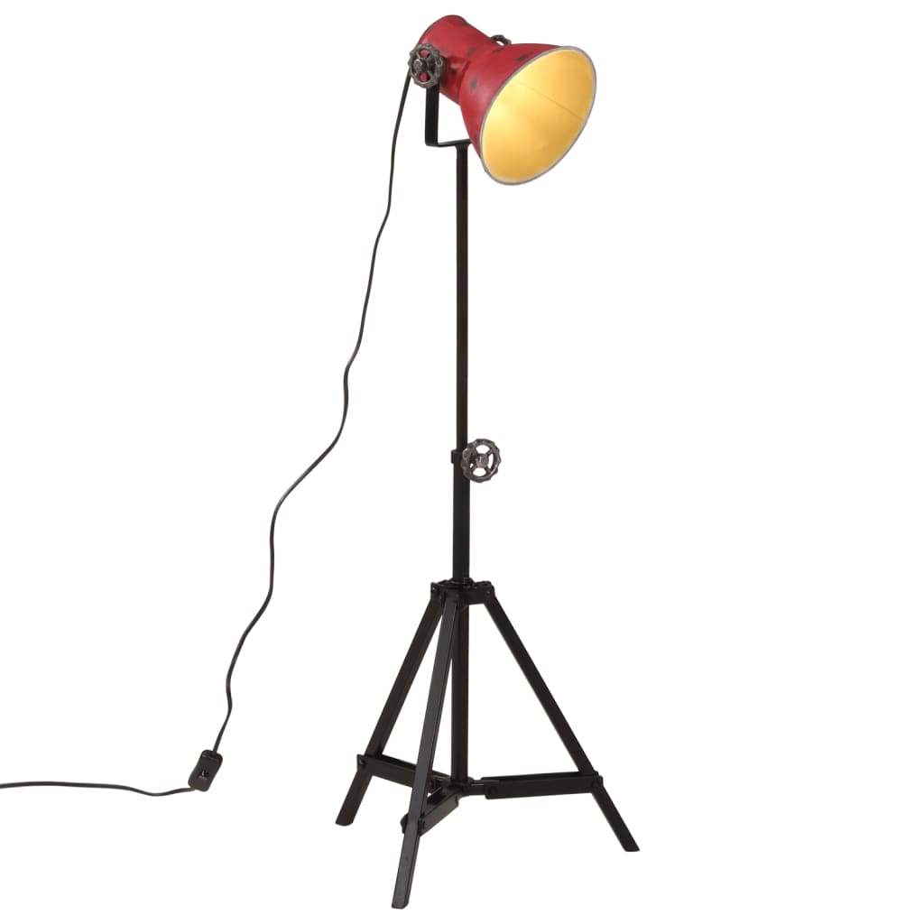vidaXL Podna svjetiljka 25 W pohabano crvena 35 x 35 x 65/95 cm E27