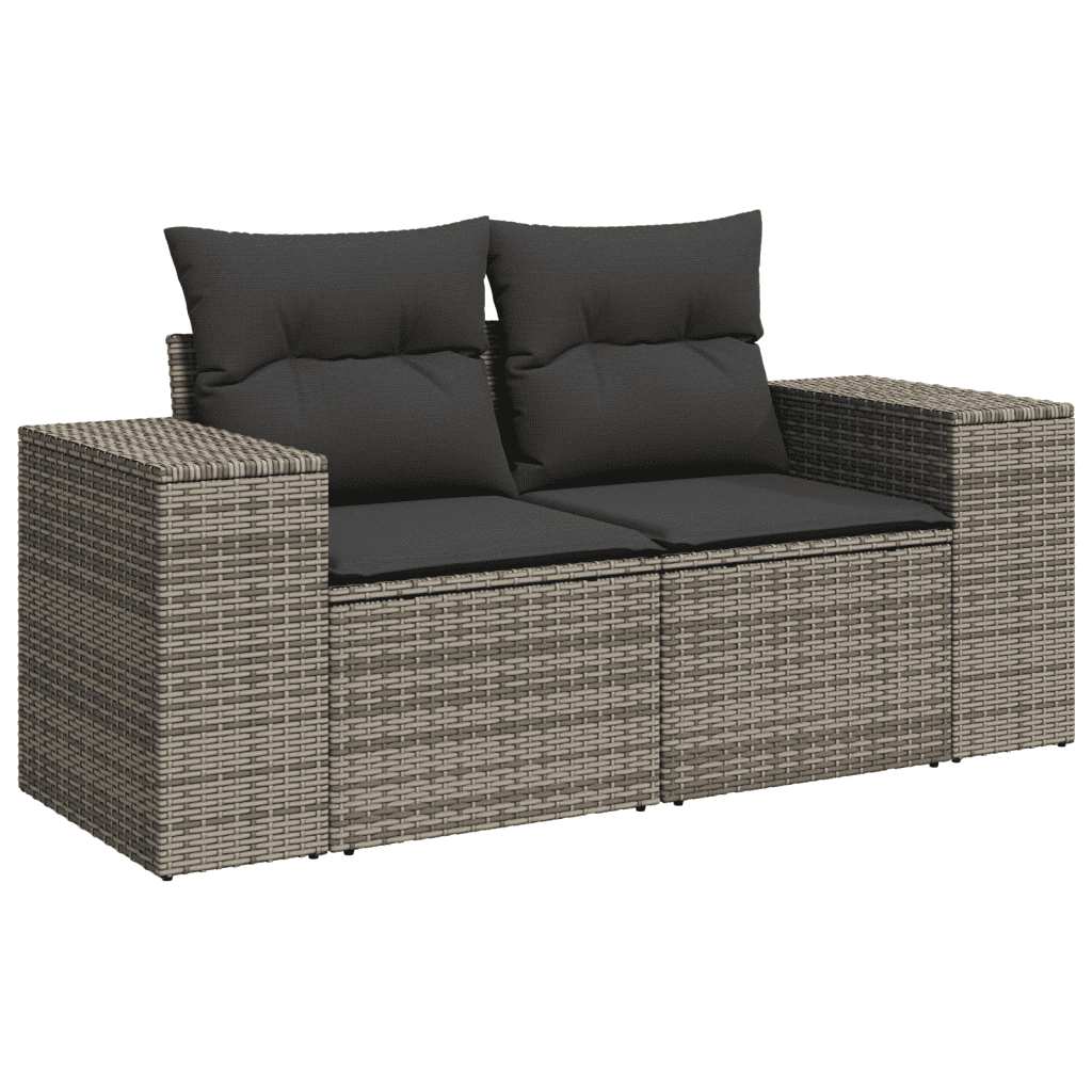 vidaXL 6-dijelni set vrtnih sofa od poliratana s jastucima sivi