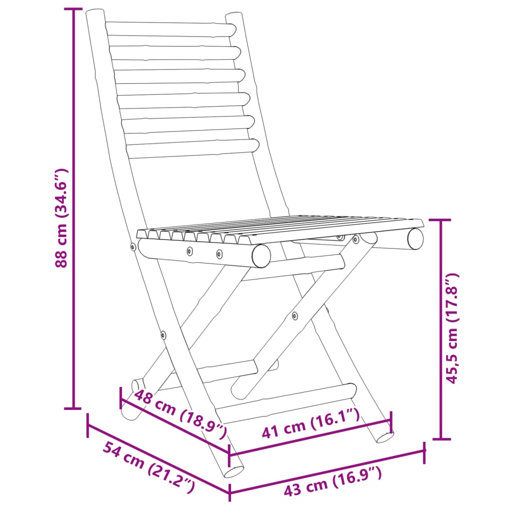 vidaXL 3-dijelni bistro set od bambusa