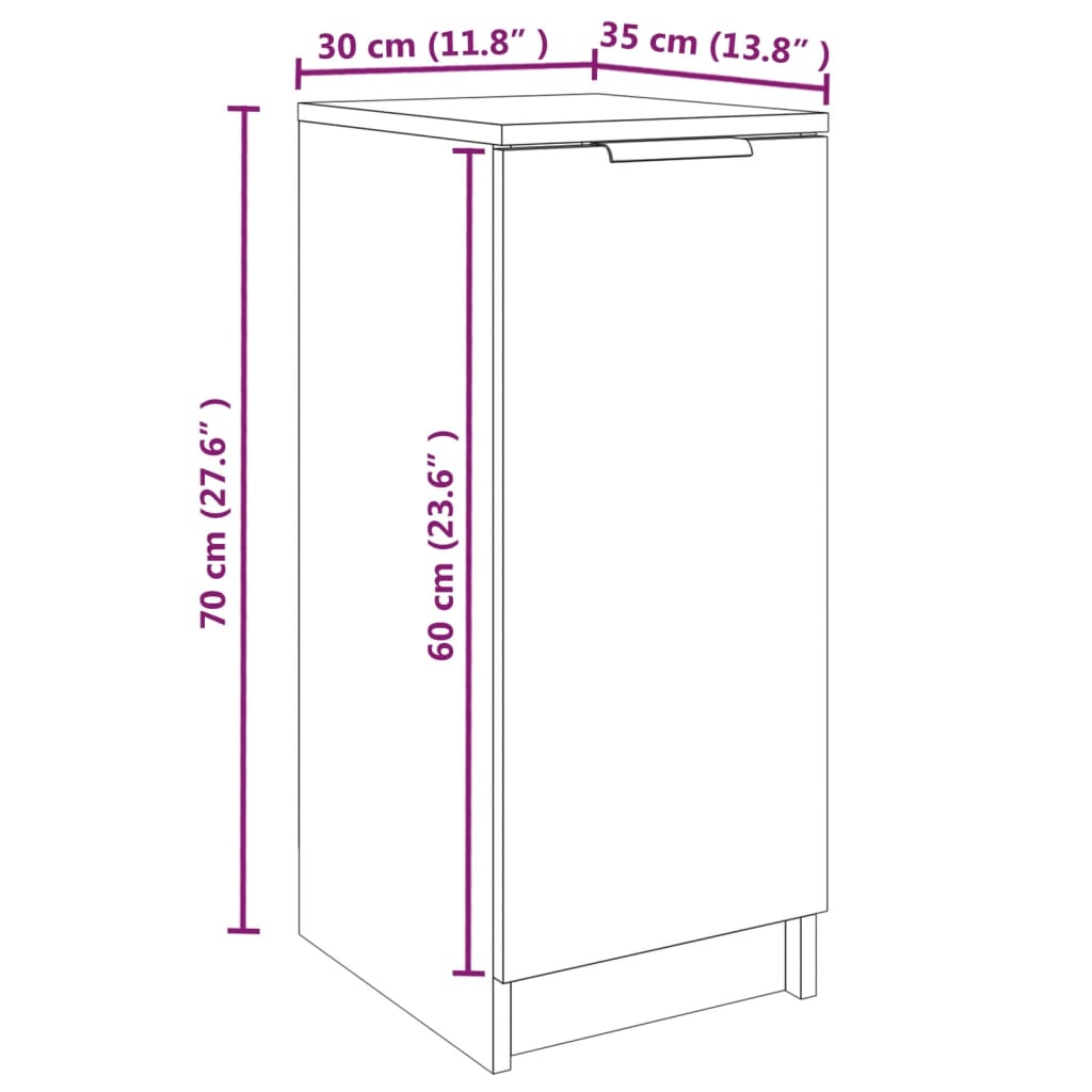 vidaXL Ormarić za cipele crni 30 x 35 x 70 cm od konstruiranog drva