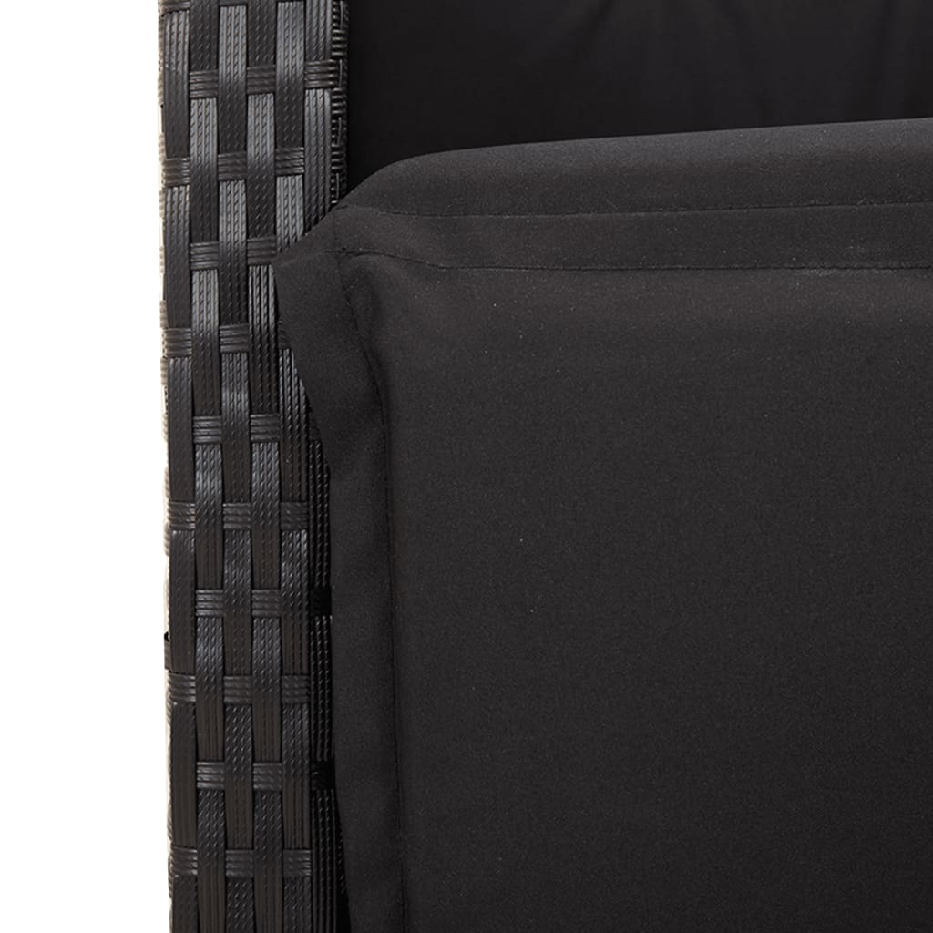 vidaXL 4-dijelni vrtni blagovaonski set od poliratana s jastucima crni
