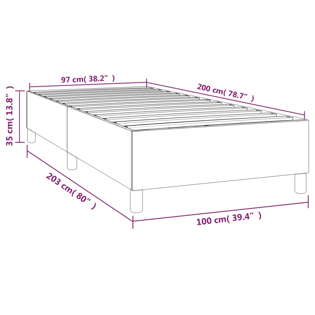 vidaXL Okvir za krevet sivi 100x200 cm od umjetne kože
