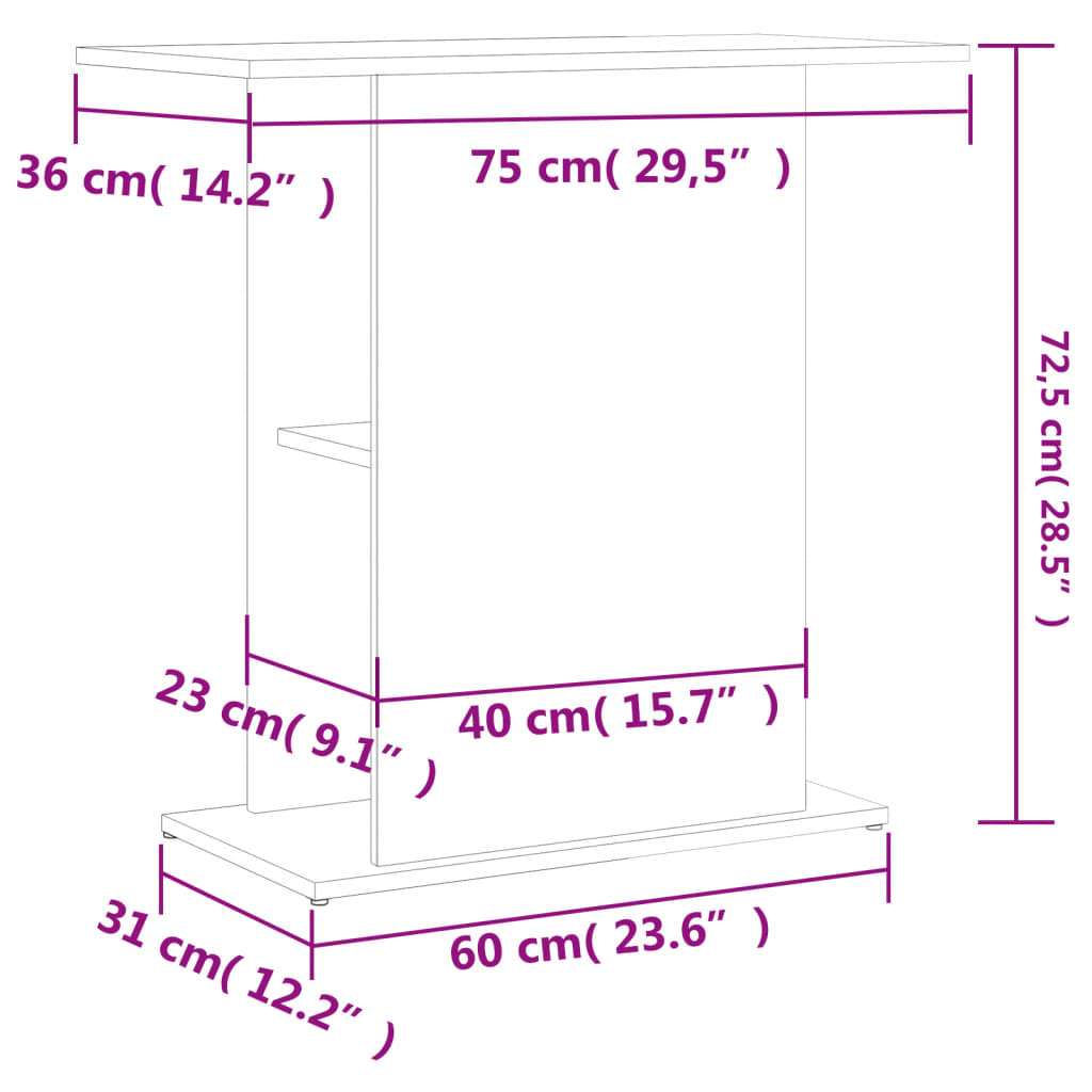 vidaXL Stalak za akvarij boja betona 75x36x72,5 cm konstruiranog drva