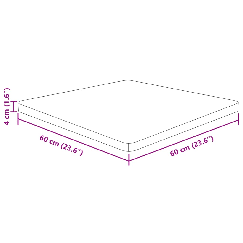 vidaXL Četvrtasta stolna ploča tamnosmeđa 60x60x4 cm tretirani hrast