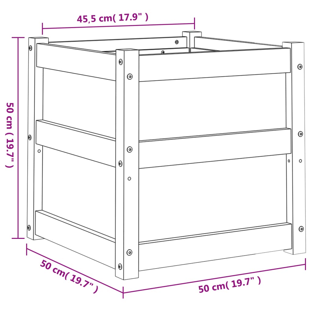 vidaXL Vrtna sadilica 50 x 50 x 50 cm od impregnirane borovine