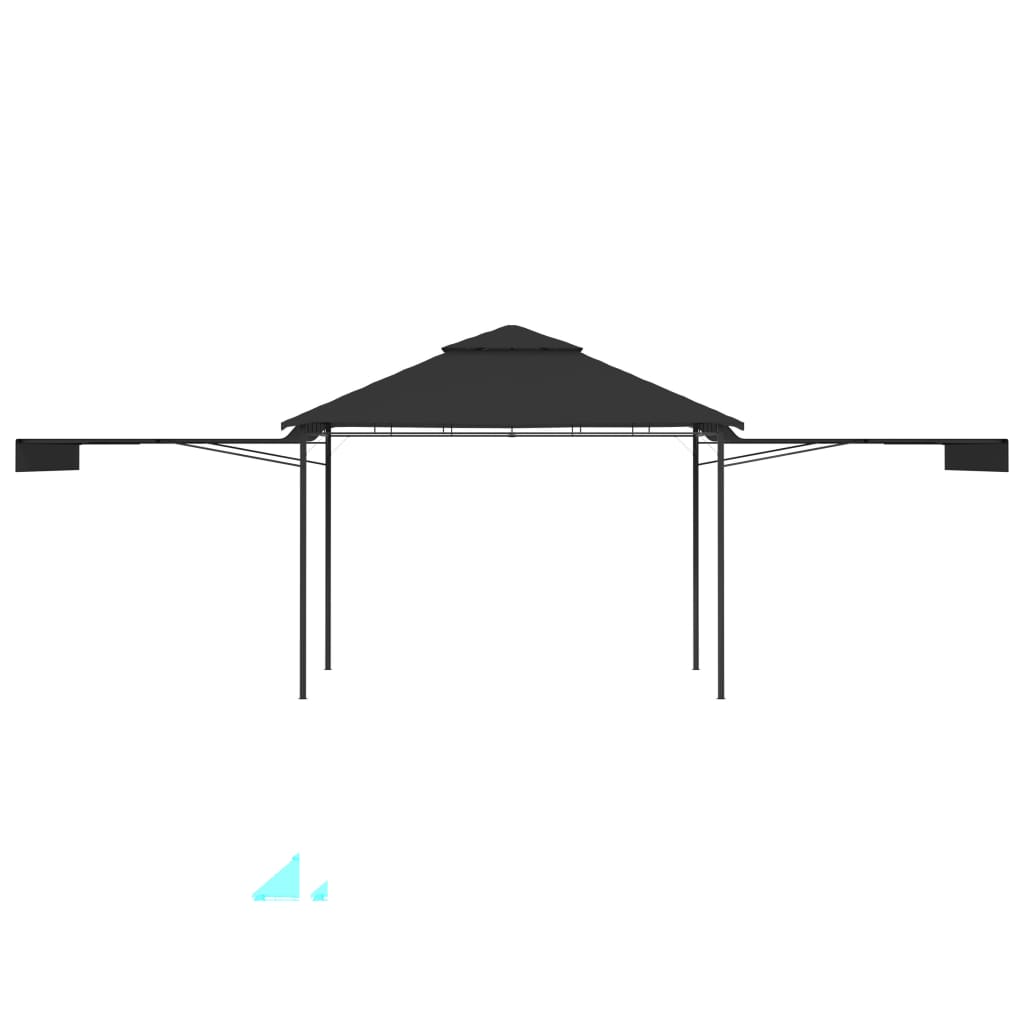 vidaXL Sjenica s duplim produžnim krovom 3x3x2,75 m antracit 180 g/m²
