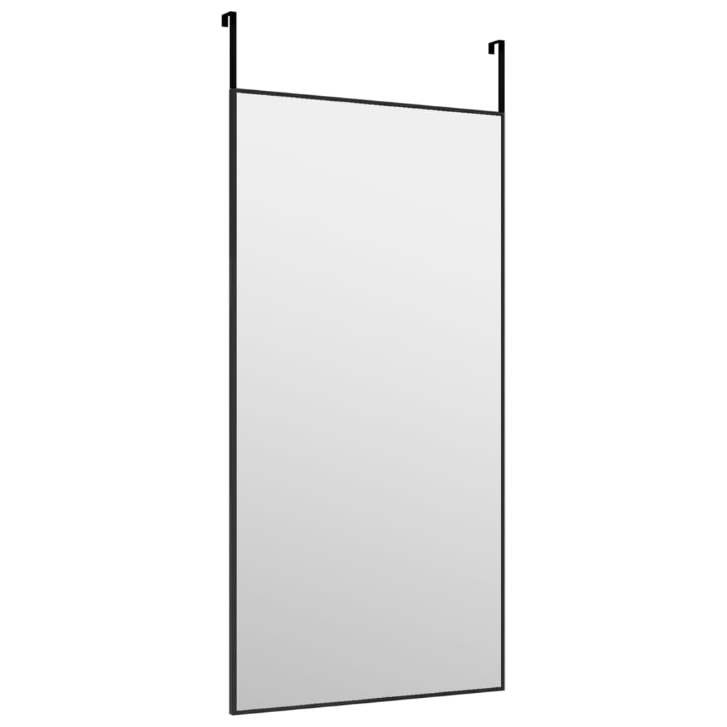 vidaXL Ogledalo za vrata crno 40 x 80 cm od stakla i aluminija