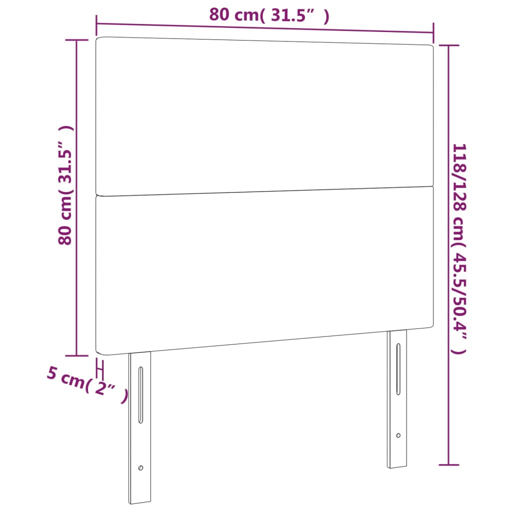 vidaXL LED uzglavlje sivo 80x5x118/128 cm od umjetne kože