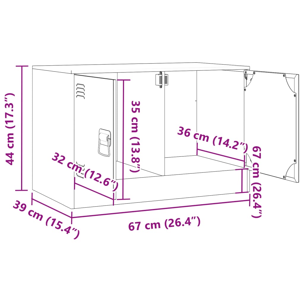 vidaXL TV ormarić antracit 67 x 39 x 44 cm čelični