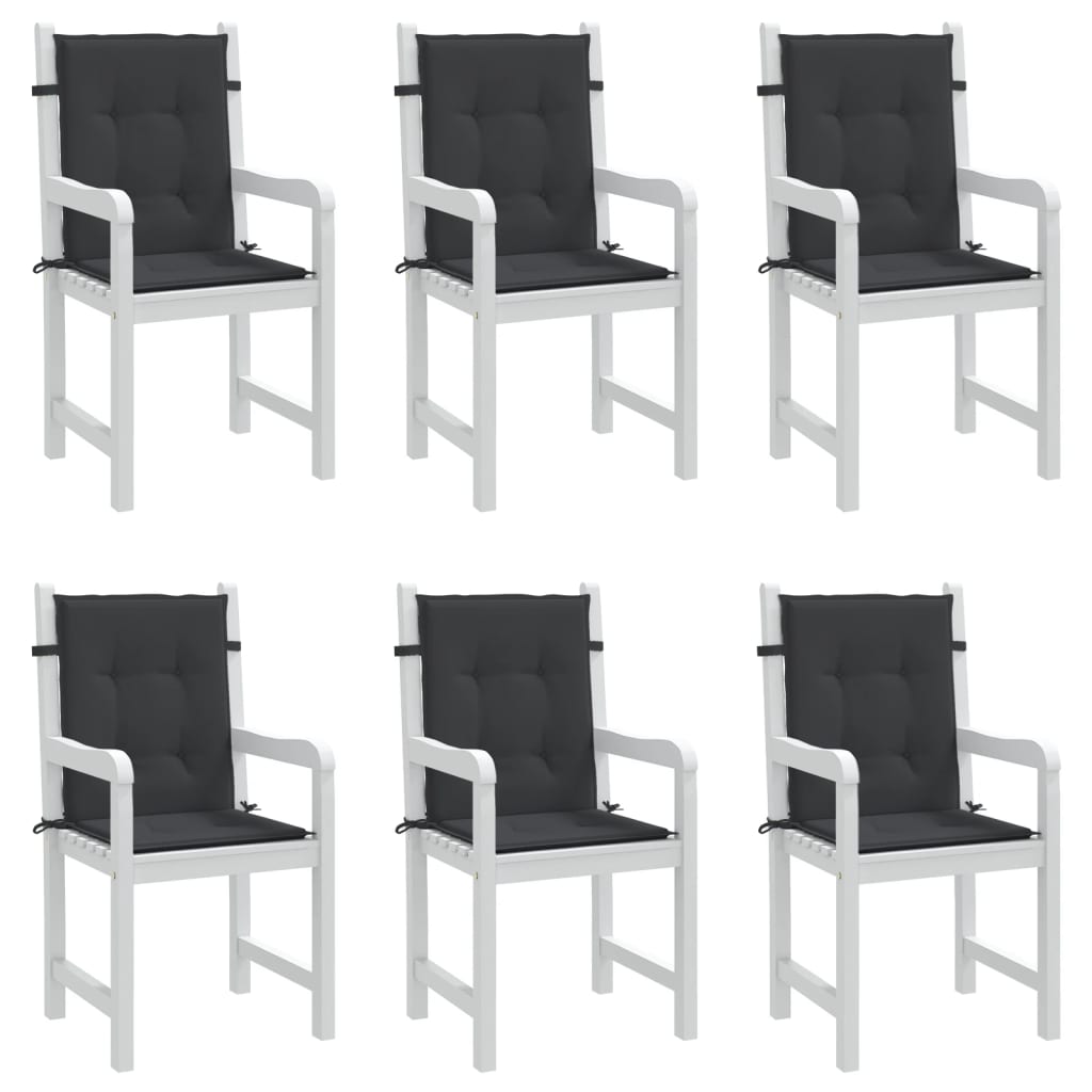 vidaXL Jastuci za vrtne stolice 6 kom crni 100 x 50 x 3 cm od tkanine