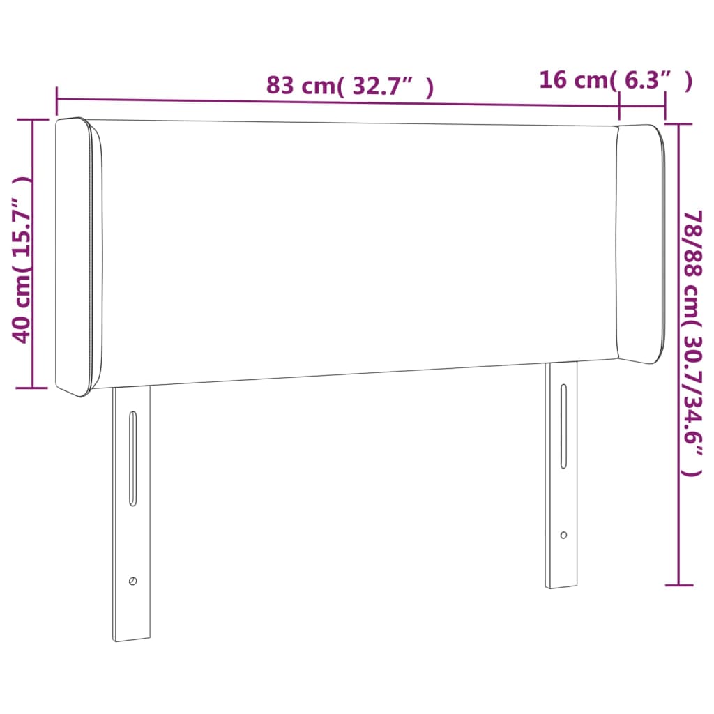 vidaXL LED uzglavlje svjetlosivo 83x16x78/88 cm baršunasto