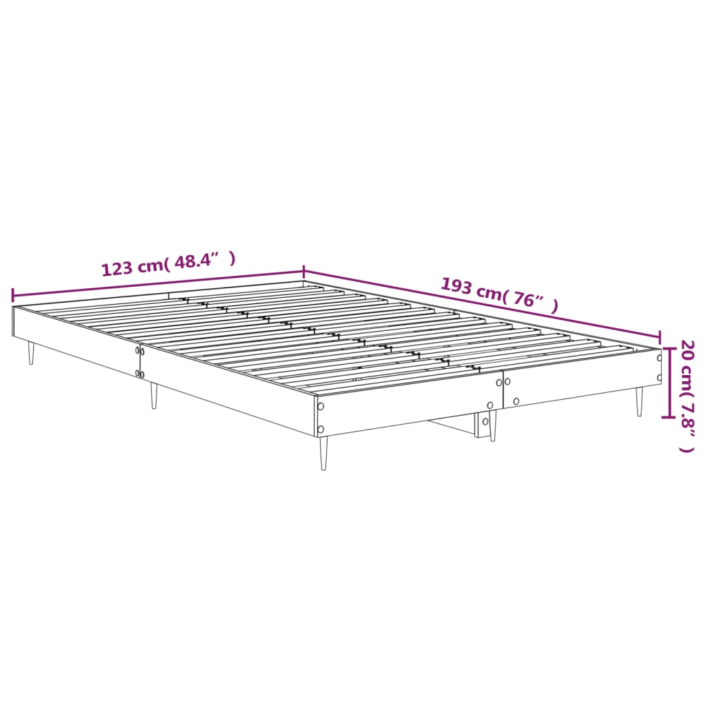 vidaXL Okvir za krevet visoki sjaj bijeli 120x190 cm konstruirano drvo