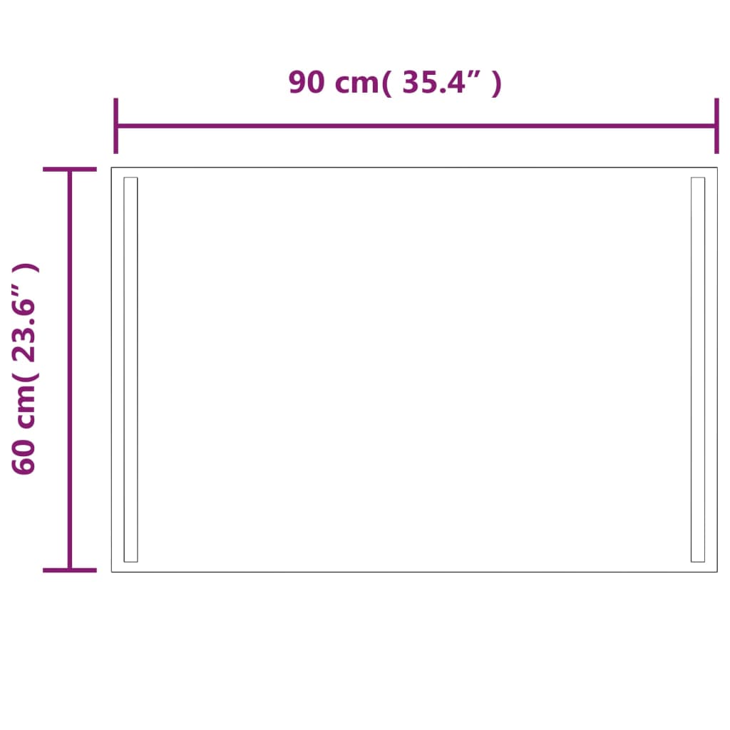 vidaXL LED kupaonsko ogledalo 60x90 cm