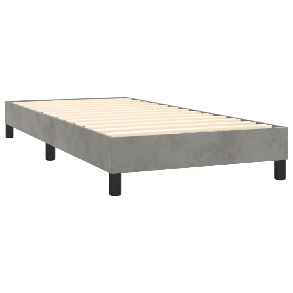 vidaXL Box spring krevet s madracem svjetlosivi 90x190 cm baršunasti