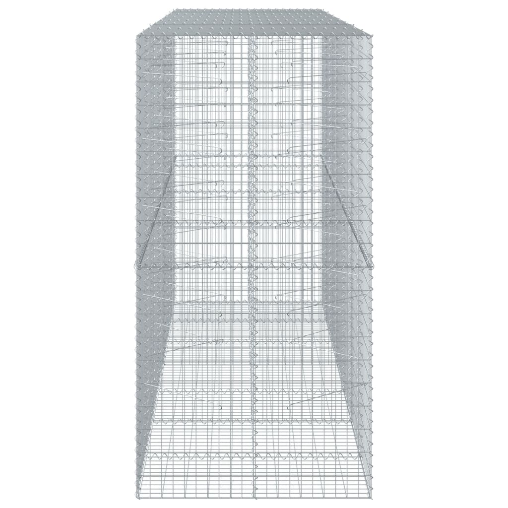 vidaXL Gabionska košara s poklopcem 350x100x200 cm pocinčano željezo