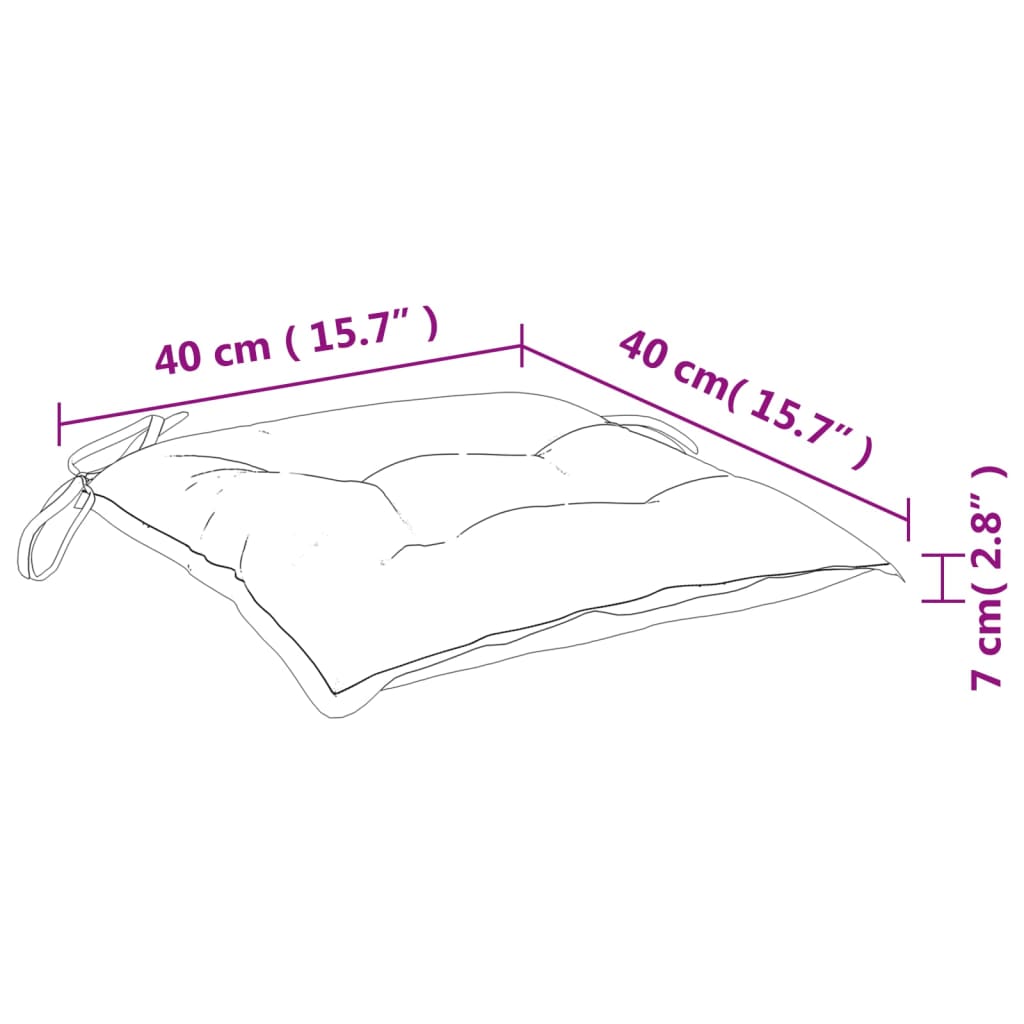 vidaXL Jastuci za stolice 6 kom tirkizni 40 x 40 x 7 cm od tkanine