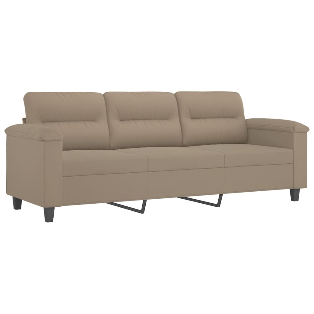 vidaXL 3-dijelni set sofa s jastucima smeđesivi od mikrovlakana