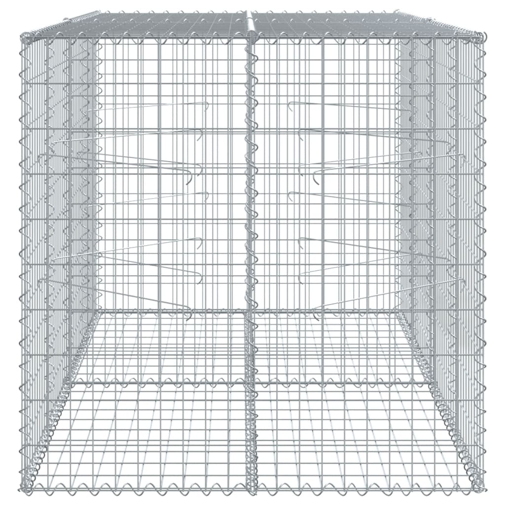 vidaXL Gabionska košara s poklopcem 200x100x100 cm pocinčano željezo