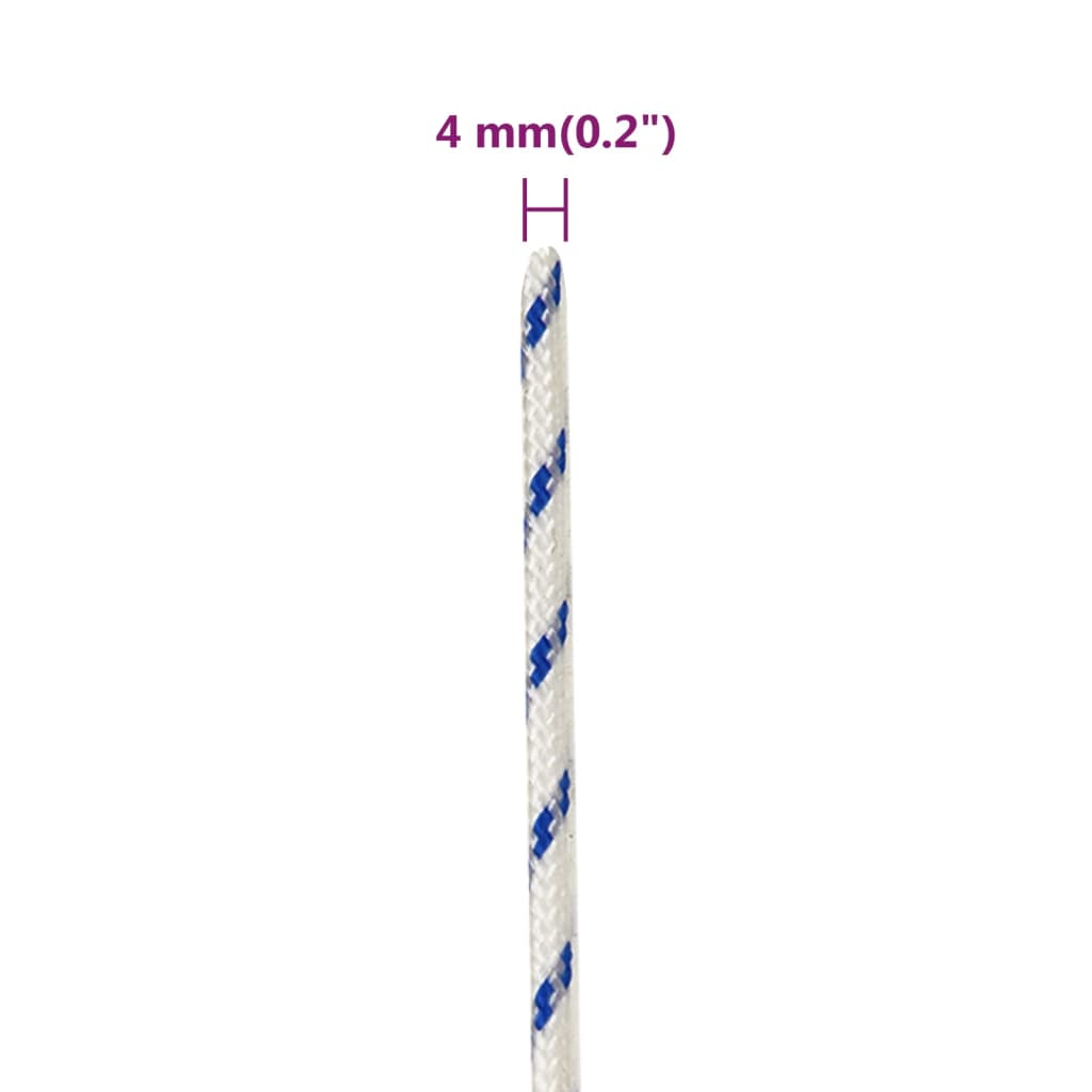 vidaXL Brodski konop bijeli 4 mm 500 m od polipropilena