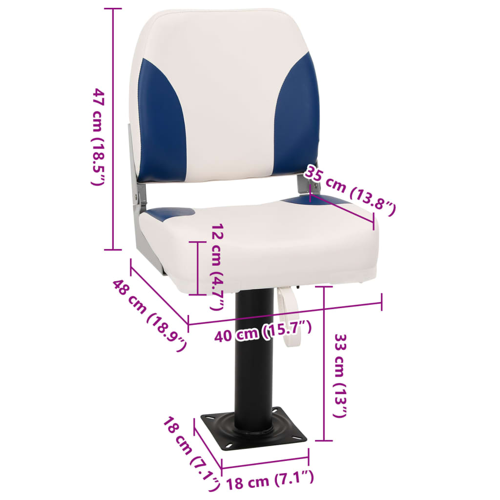 vidaXL Sjedalo za brod s postoljem okretno za 360°