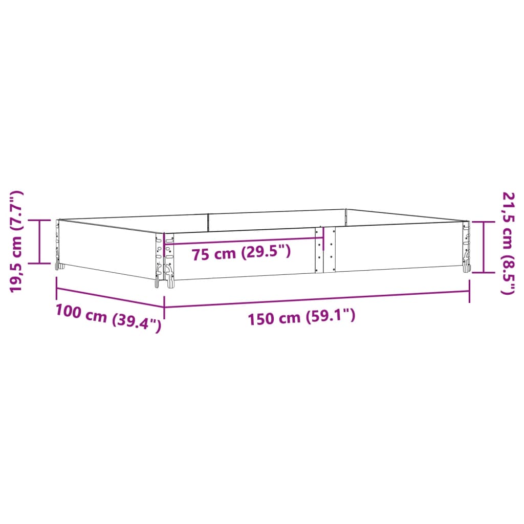 vidaXL Okviri za palete 150x100 cm od masivne borovine