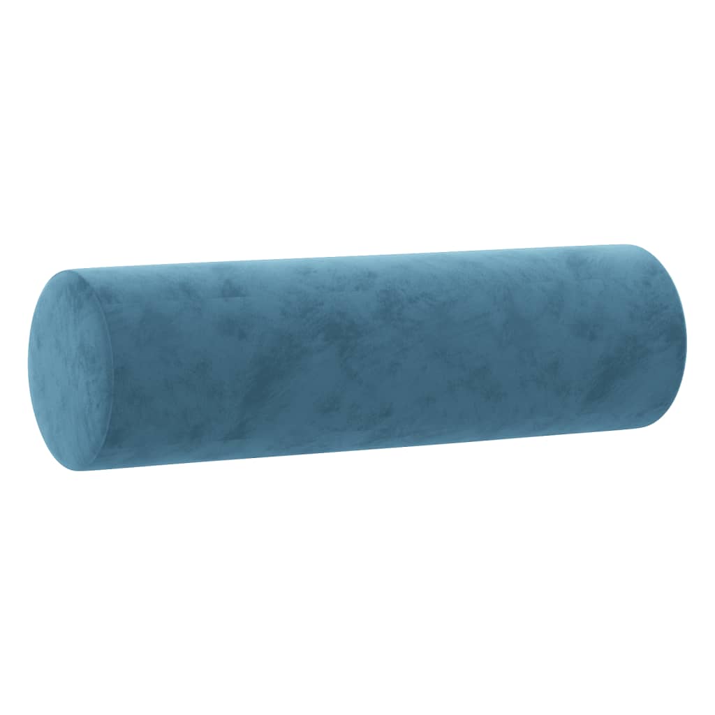 vidaXL Trosjed s ukrasnim jastucima plavi 180 cm baršunasti