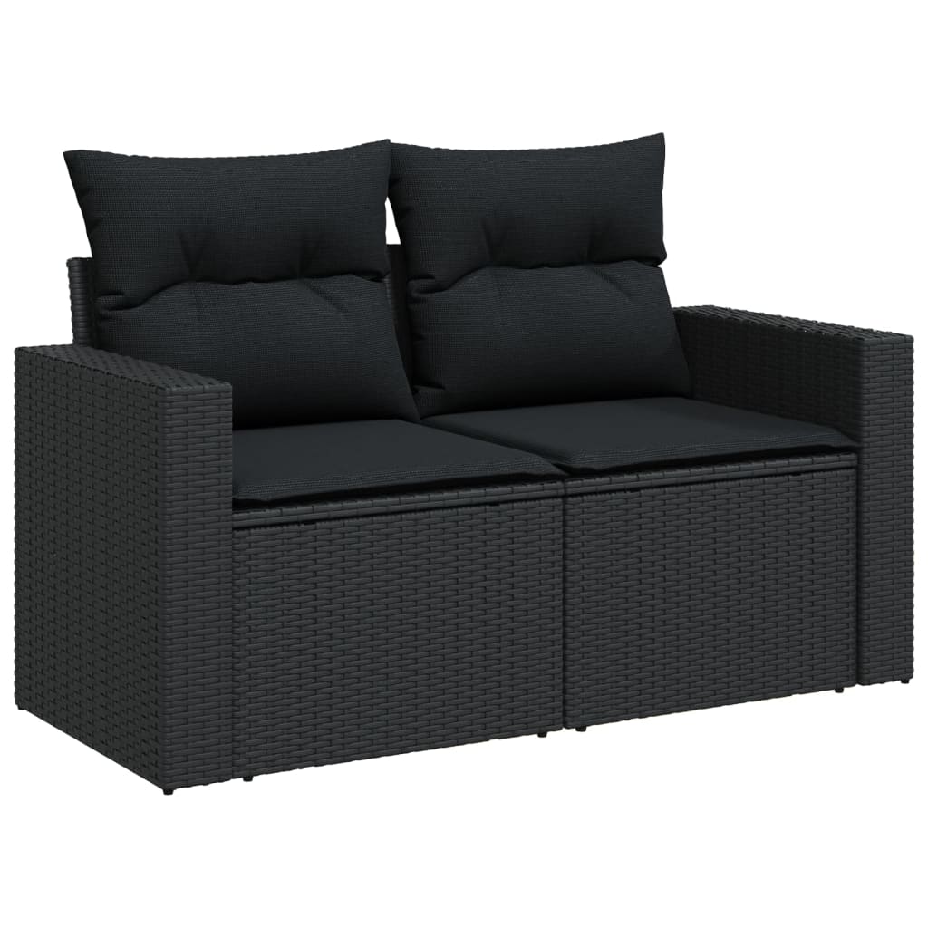 vidaXL 7-dijelni set vrtnih sofa od poliratana s jastucima crni