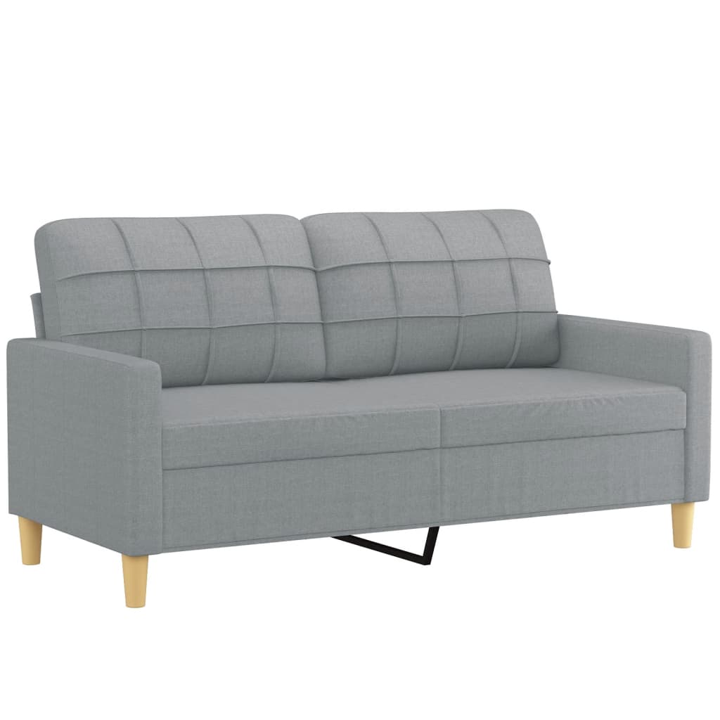 vidaXL 2-dijelni set sofa s jastucima svjetlosivi od tkanine