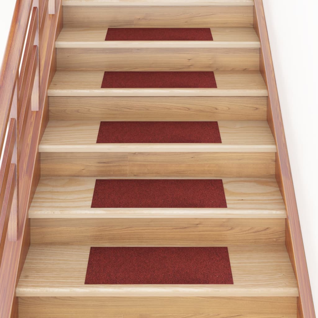 vidaXL Samoljepljivi otirači za stepenice 15 kom 60 x 25 cm crveni