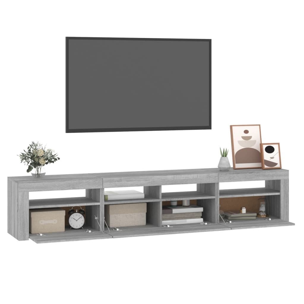 vidaXL TV ormarić s LED svjetlima boja hrasta sonome 210x35x40 cm