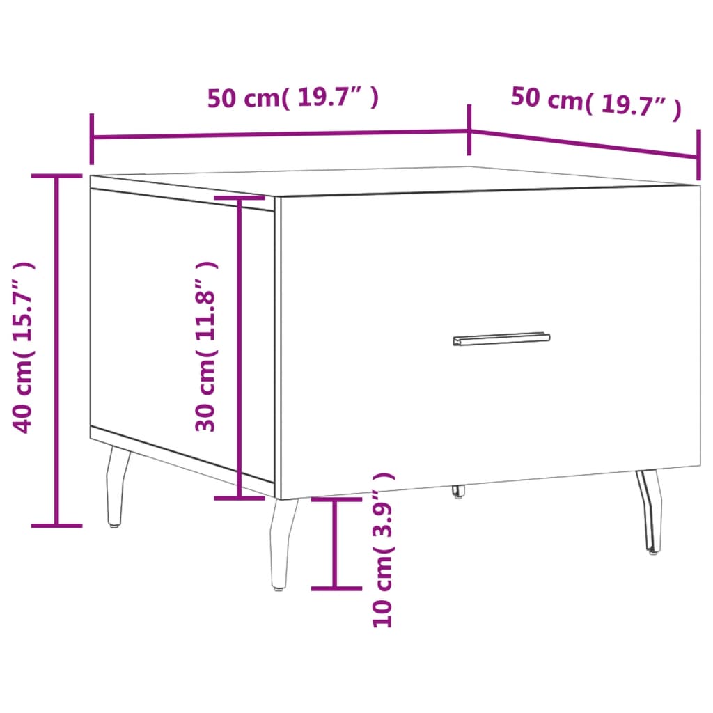 vidaXL Stolići za kavu 2 kom boja hrast 50x50x40 cm konstruirano drvo