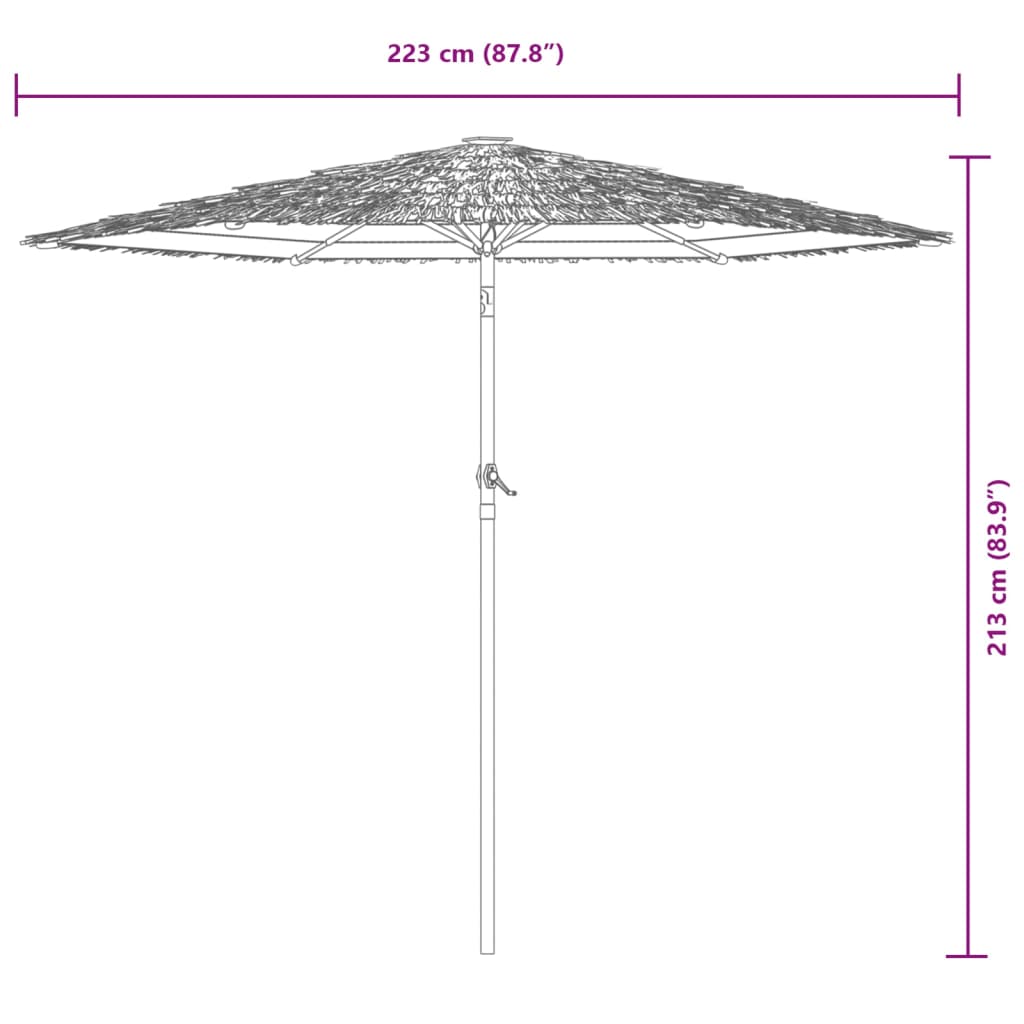 vidaXL Vrtni suncobran s čeličnom šipkom smeđi 223 x 223 x 213 cm