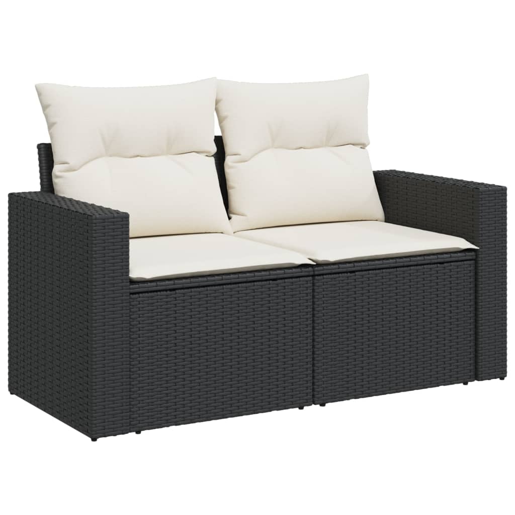 vidaXL 6-dijelni set vrtnih sofa s jastucima crni od poliratana