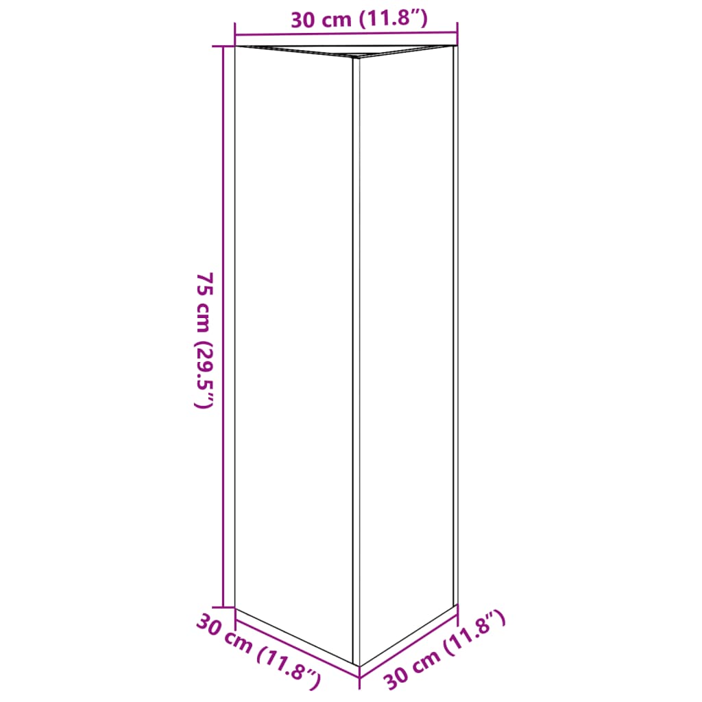 vidaXL Vrtna sadilica crna trokutasta 30 x 26 x 75 cm čelična