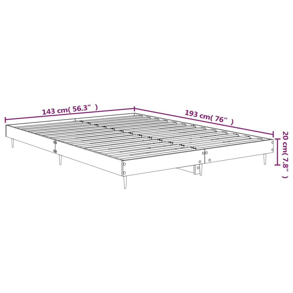 vidaXL Okvir za krevet crni 140x190 cm konstruirano drvo