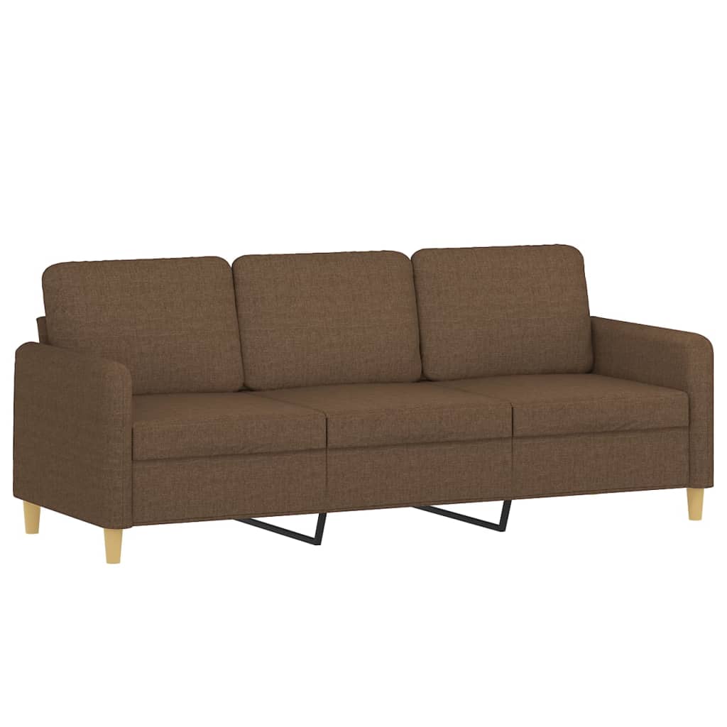 vidaXL 3-dijelni set sofa s jastucima smeđi od tkanine