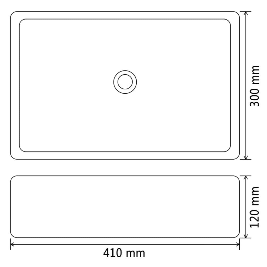 vidaXL Umivaonik 41 x 30 x 12 cm keramički srebrni