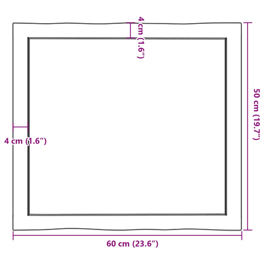 vidaXL Stolna ploča 60x50x(2-6) cm od hrastovine sa živim rubom