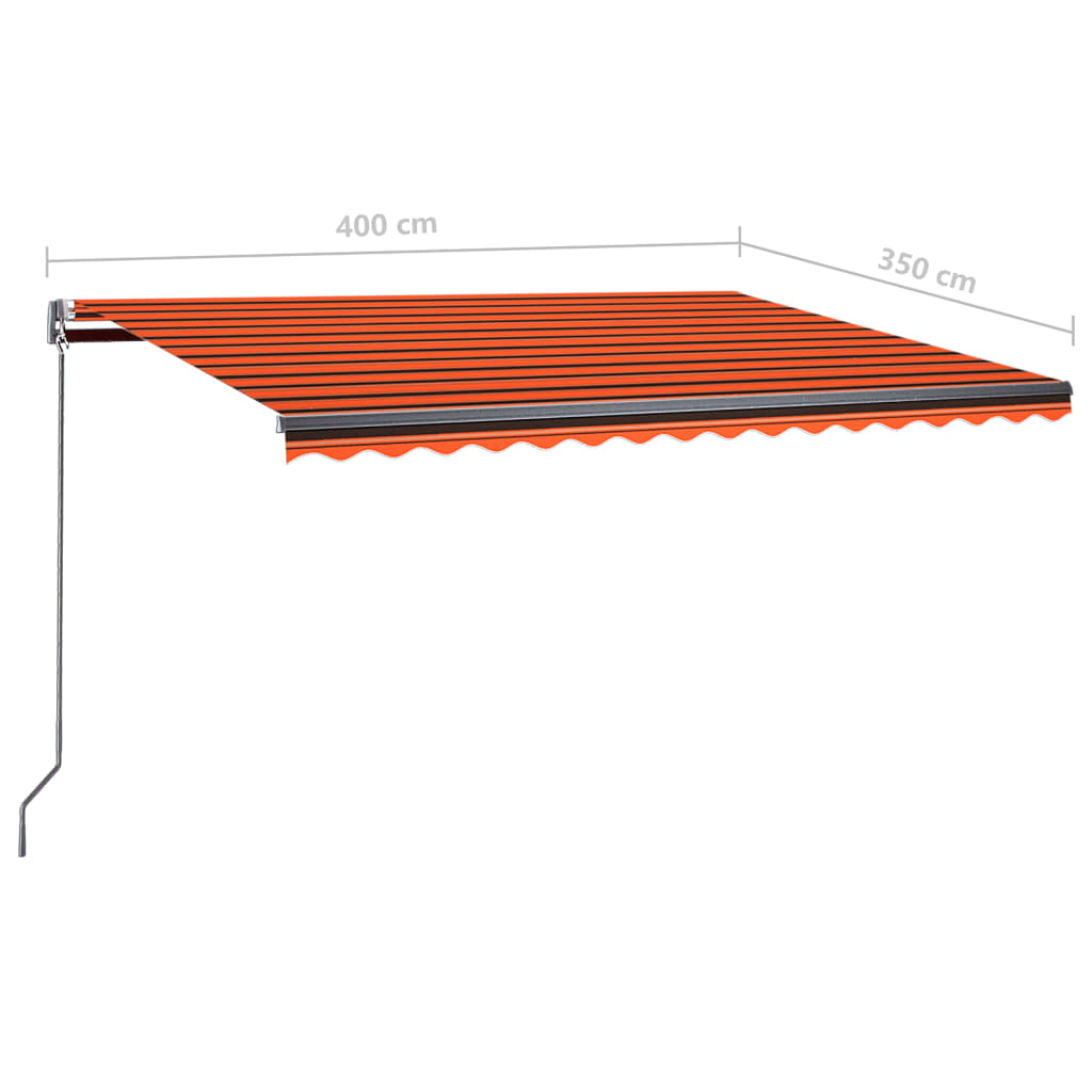 vidaXL Automatska tenda sa senzorom LED 400x350 cm narančasto-smeđa