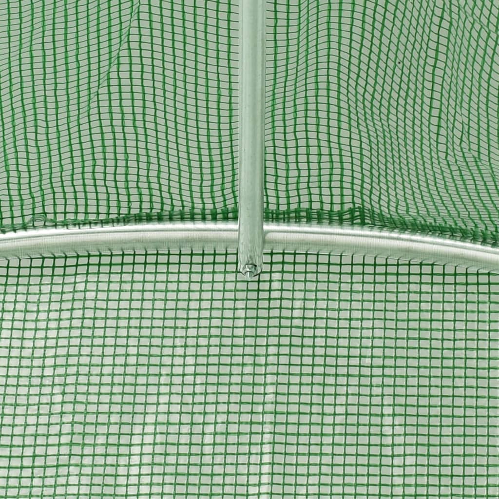 vidaXL Plastenik s čeličnim okvirom zeleni 84 m² 14 x 6 x 2,85 m