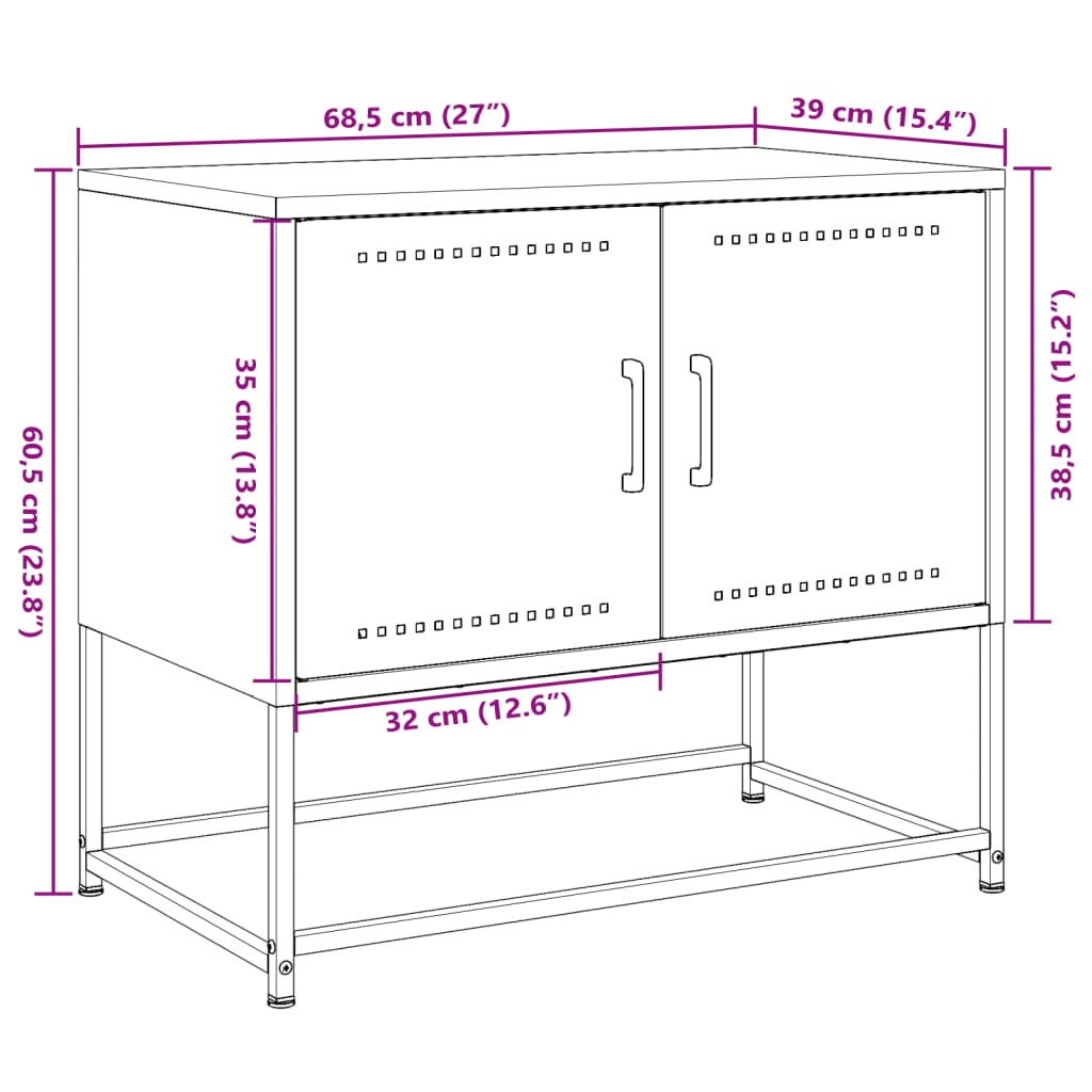 vidaXL TV ormarić maslinasti 68,5 x 39 x 60,5 cm čelični