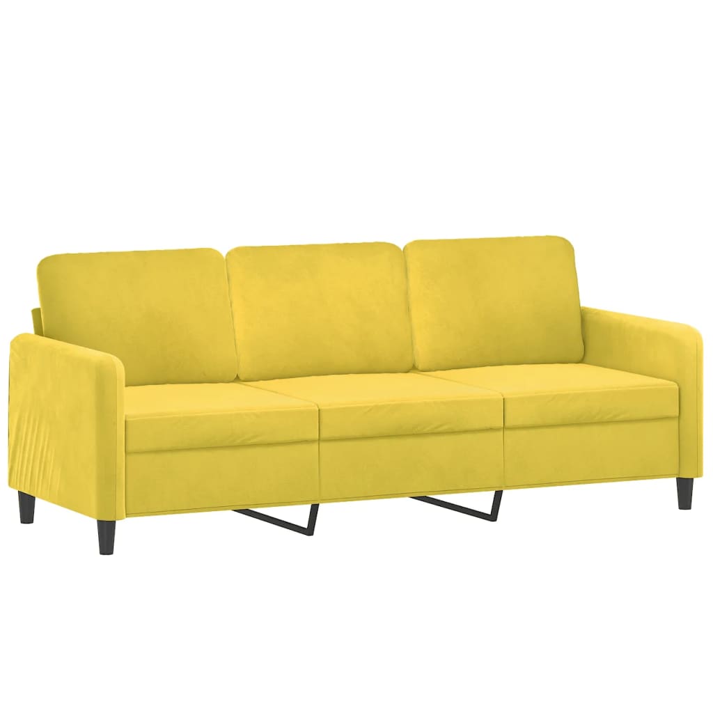 vidaXL 3-dijelni set sofa s žuti baršunast