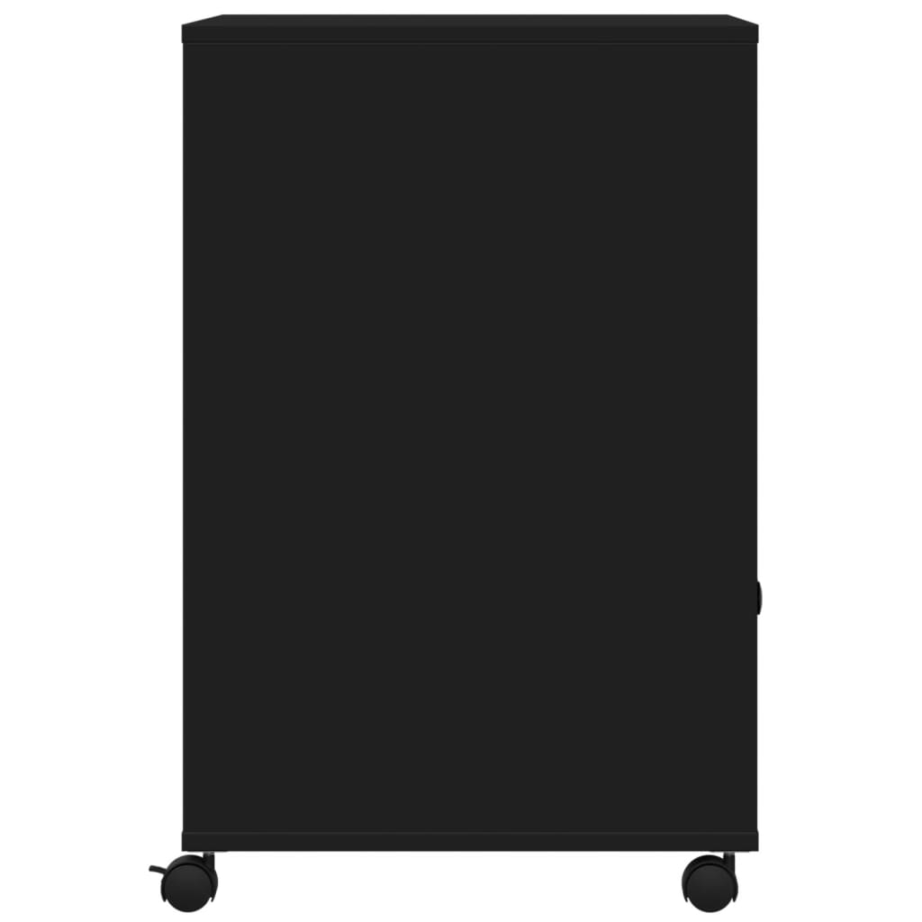 vidaXL Stalak za pisač s kotačima crni 60 x 48 x 74 cm